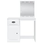 vidaXL Coiffeuse avec lumières LED blanc 90x42x132 5 cm