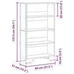 vidaXL Bibliothèque chêne sonoma 80x31x137 5 cm bois d'ingénierie