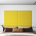 vidaXL Panneaux muraux 12 Pièces Jaune clair 90x15 cm Tissu 1 62 m²