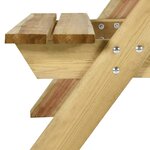 vidaXL Table de pique-nique et bancs 110x123x73cm Bois de pin imprégné