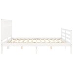 vidaXL Cadre de lit avec tête de lit blanc 200x200 cm bois massif