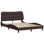 vidaXL Cadre de lit avec tête de lit Marron foncé 120x200 cm Tissu