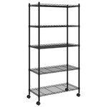 vidaXL Étagère de rangement 5 niveaux roues 75x35x155 cm Noir 250 kg