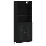 vidaXL Buffet haut Noir 69 5x34x180 cm Bois d'ingénierie