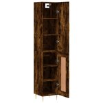 vidaXL Buffet haut Chêne fumé 34 5x34x180 cm Bois d'ingénierie