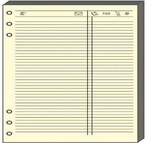 Recharge Accessoires Organiseur FEUILLES TELEPHONE Timer 14 Ivoire 8 x 12 cm QUOVADIS