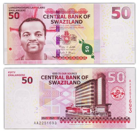 Billet de collection 50 emalangeni 2010 swaziland - neuf - p38