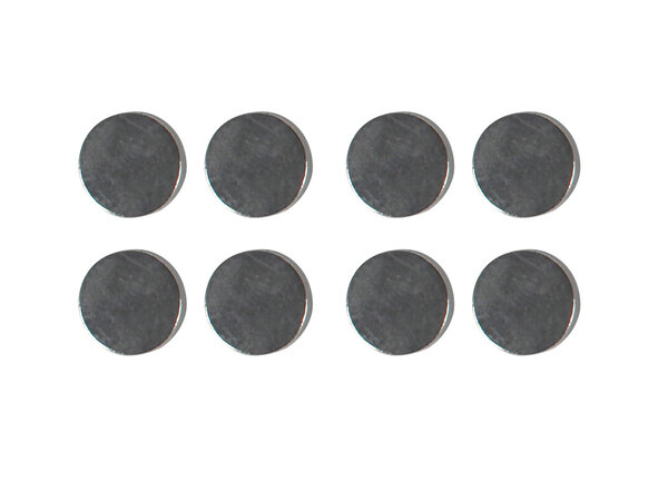 Aimants forts aspect métal Ø 1 cm x 8 pièces
