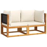 vidaXL Canapés d'angle de jardin et coussins 2Pièces bois massif d'acacia