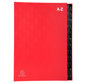 Trieur rigide Economique Ordonator 24 compartiments alphabétiques- 24x34cm - Rouge EXACOMPTA