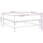 vidaXL Table basse chêne fumé 95x95x45 cm bois d'ingénierie et métal