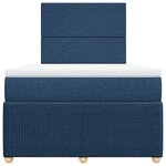 vidaXL Sommier à lattes de lit avec matelas Bleu 120x200 cm Tissu