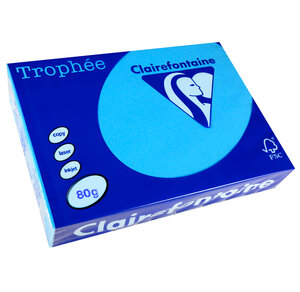 Ramette 500 Feuilles Papier 80g A4 210x297 mm Certifié FSC Bleu royal CLAIREFONTAINE