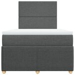vidaXL Sommier à lattes de lit avec matelas Gris foncé 120x200cm Tissu