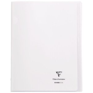 Cahier KOVERBOOK piqûre 96 pages seyès 90 g  couverture pp protège cahier rabat incolore  24 x 32 cm CLAIREFONTAINE