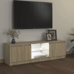 vidaXL Meuble TV avec lumières LED chêne sonoma 120x30x35 5 cm