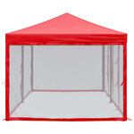 vidaXL Tente de réception pliable avec parois Rouge 3x6 m