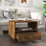 vidaXL Table basse chêne fumé 55x55x40 cm bois d'ingénierie