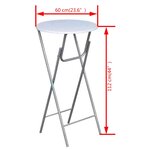 vidaXL Table de bar 4 Pièces avec dessus de table en MDF Blanc