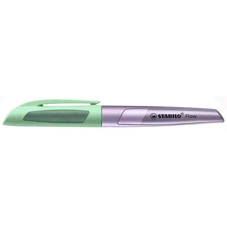 Stylo plume flow cosmetic  lilas métallisé/vert stabilo