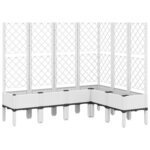 vidaXL Jardinière avec treillis blanc 160x120x142 cm PP