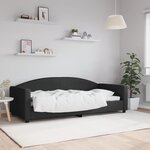 vidaXL Lit de repos noir 90x200 cm tissu