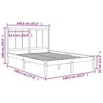 vidaXL Cadre de lit bois de pin massif 135x190 cm double