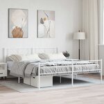vidaXL Cadre de lit métal avec tête de lit/pied de lit blanc 180x200cm