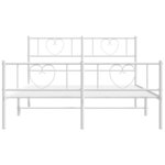 vidaXL Cadre de lit métal avec tête de lit/pied de lit blanc 140x190cm