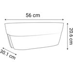 Jardinière Cavaliere 19 5 L - pour Balcons et Rambardes - Gris anthracite