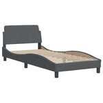 vidaXL Cadre de lit avec tête de lit Gris foncé 90x200 cm Velours