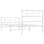 vidaXL Cadre de lit métal avec tête de lit/pied de lit blanc 75x190 cm