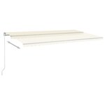 vidaXL Auvent automatique rétractable avec poteaux 6x3 5 m Crème