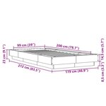 vidaXL Cadre de lit chêne sonoma 100x200 cm bois d'ingénierie