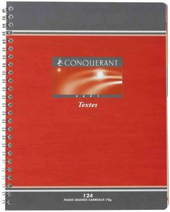 Cahier de textes reliure intégrale 17 x 22 cm 148 Pages 70g Séyès CONQUÉRANT