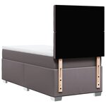 vidaXL Sommier à lattes de lit avec matelas Gris 100x200 cm Similicuir