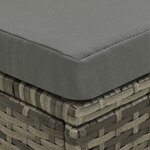 vidaXL Salon de jardin 4 Pièces avec coussins résine tressée gris