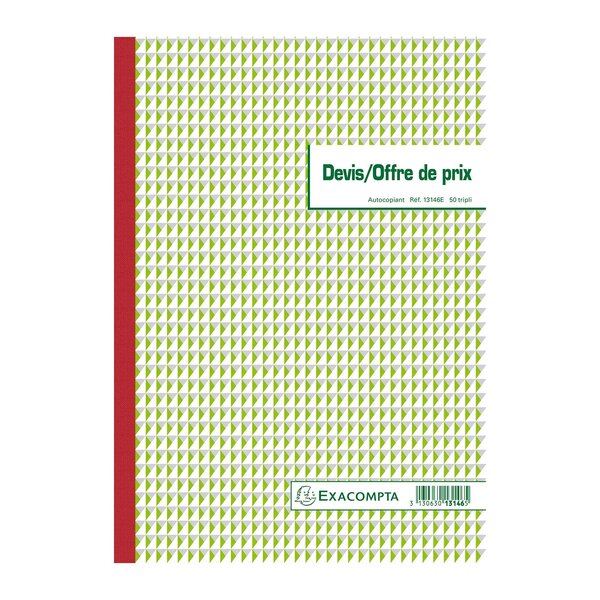 Manifold Devis Offre De Prix 29 7x21cm 50 Feuillets Tripli Autocopiants - Motif  - X 5 - Exacompta