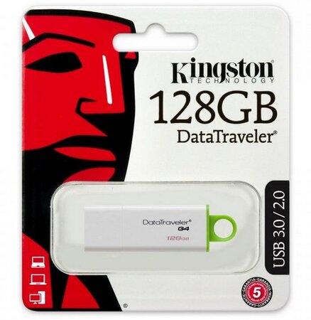 Cle USB Kingston DataTraveler G4 128 Go - USB 2.0 / USB 3.0 - ESIStore