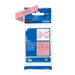 Cartouche ruban Etiqueteuse 24mm Tissu Doré sur rose Tze-RE54