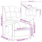 vidaXL Fauteuil inclinable Crème Tissu