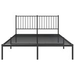 vidaXL Cadre de lit métal avec tête de lit noir 140x190 cm