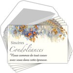 Lot 5 cartes remerciements condoléances +5 enveloppes blanches format 9x14cm