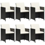 vidaXL Ensemble à manger de jardin coussins 7Pièces Résine tressée Noir