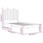 vidaXL Cadre de lit Noir Bois de pin massif 75x190 cm Petit simple