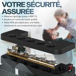 ACROPAQ Boite Cache Cable - 5 Prises  3 USB A  Range Cable avec Cache Multiprise  Boîtier de Rangement avec Cache Prise Electrique
