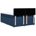 vidaXL Sommier à lattes de lit avec matelas Bleu 140x190 cm Tissu