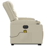 vidaXL Fauteuil inclinable de massage électrique crème similicuir