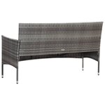 vidaXL Salon de jardin 5 Pièces avec coussins résine tressée gris