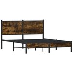 vidaXL Cadre de lit en métal sans matelas chêne fumé 140x190 cm